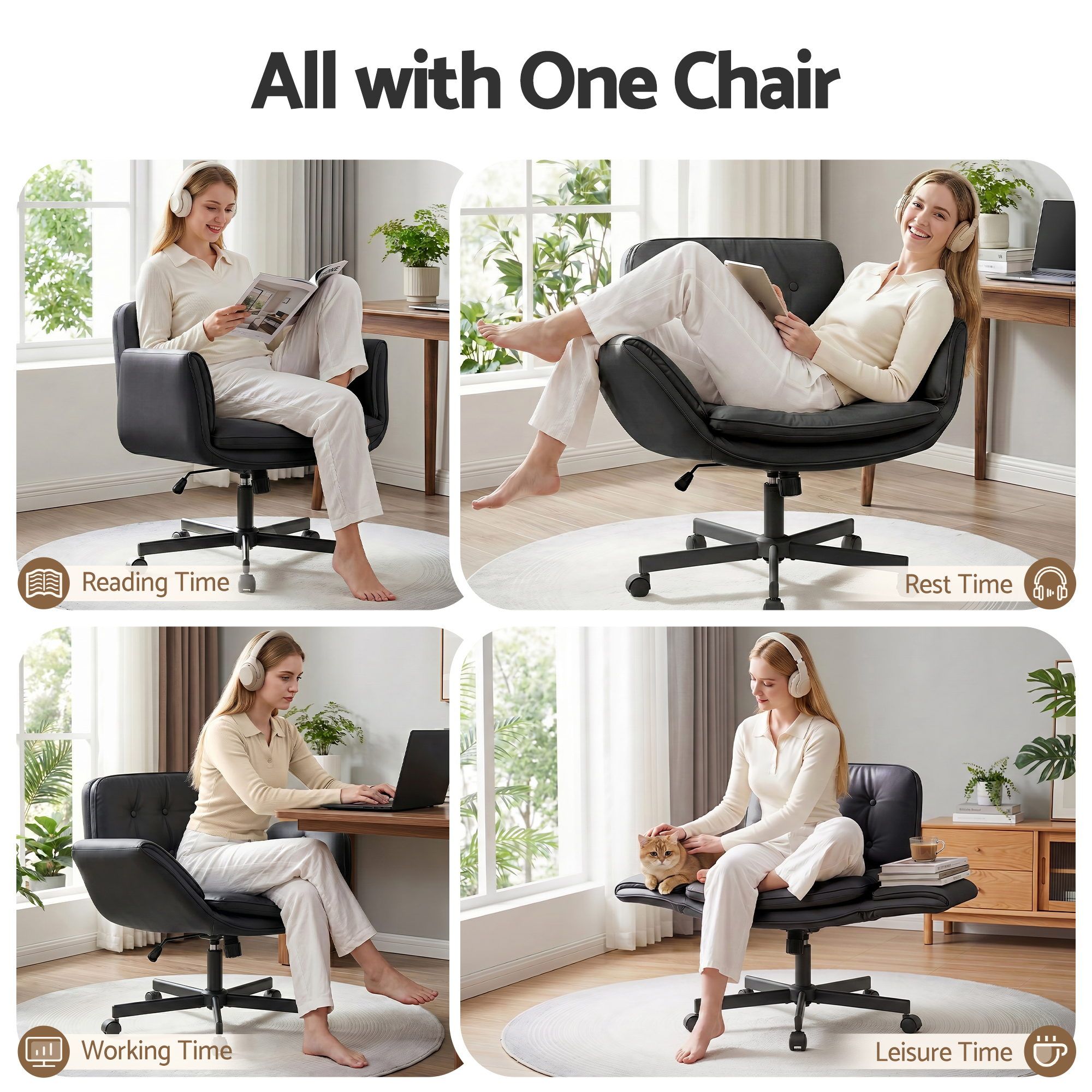 Criss Cross Office Chair Wheels Armrests | Simpledeals