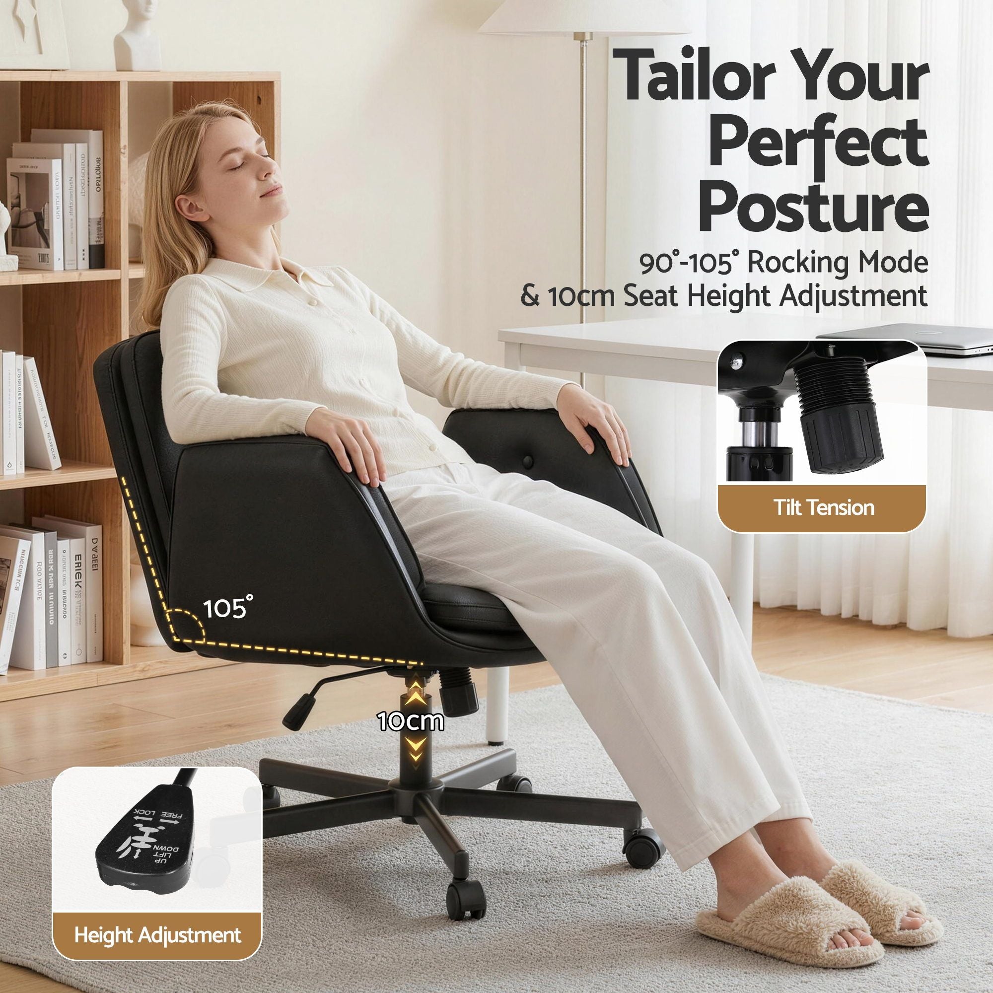 Criss Cross Office Chair Wheels Armrests | Simpledeals
