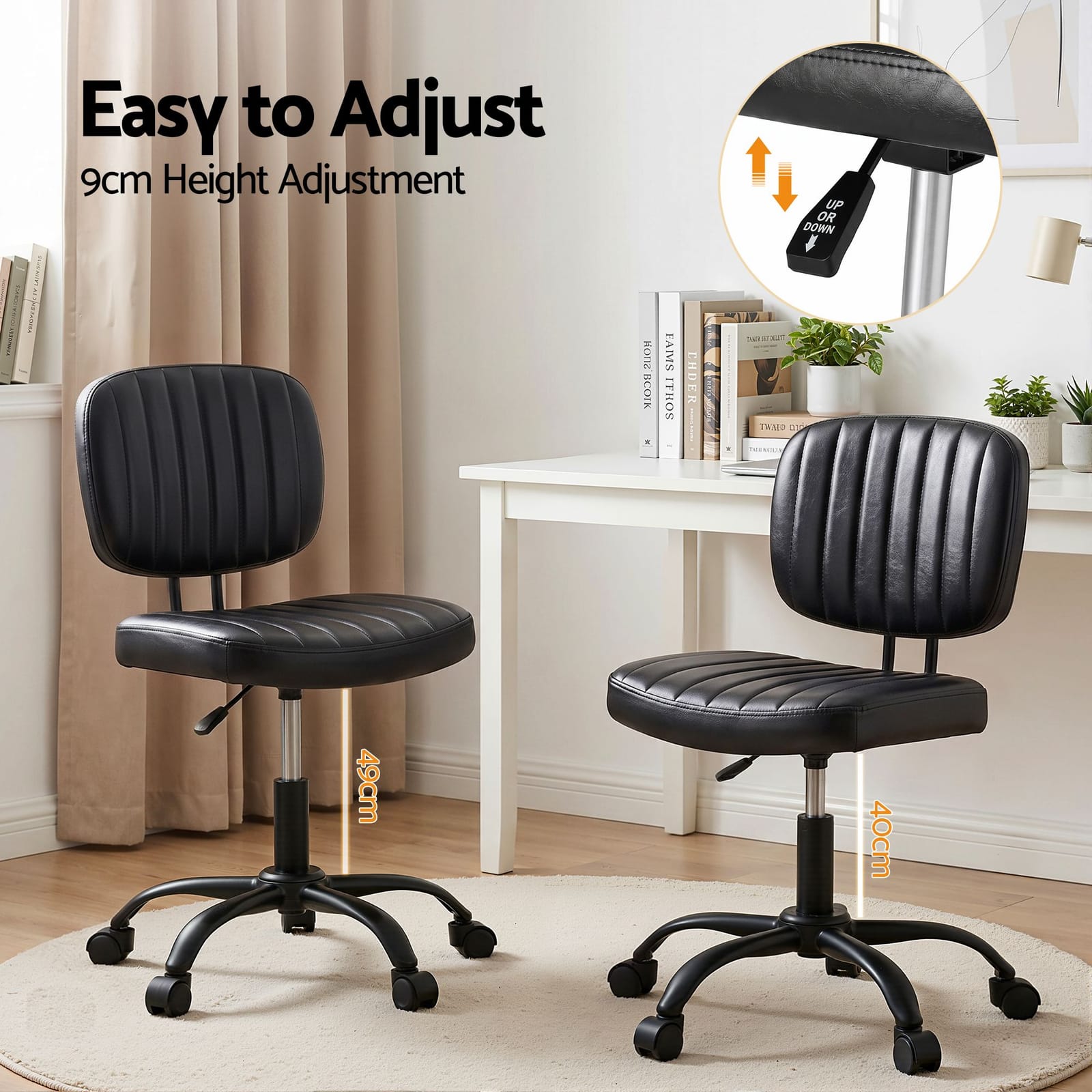 Black office chair 54x54x79cm, view 6