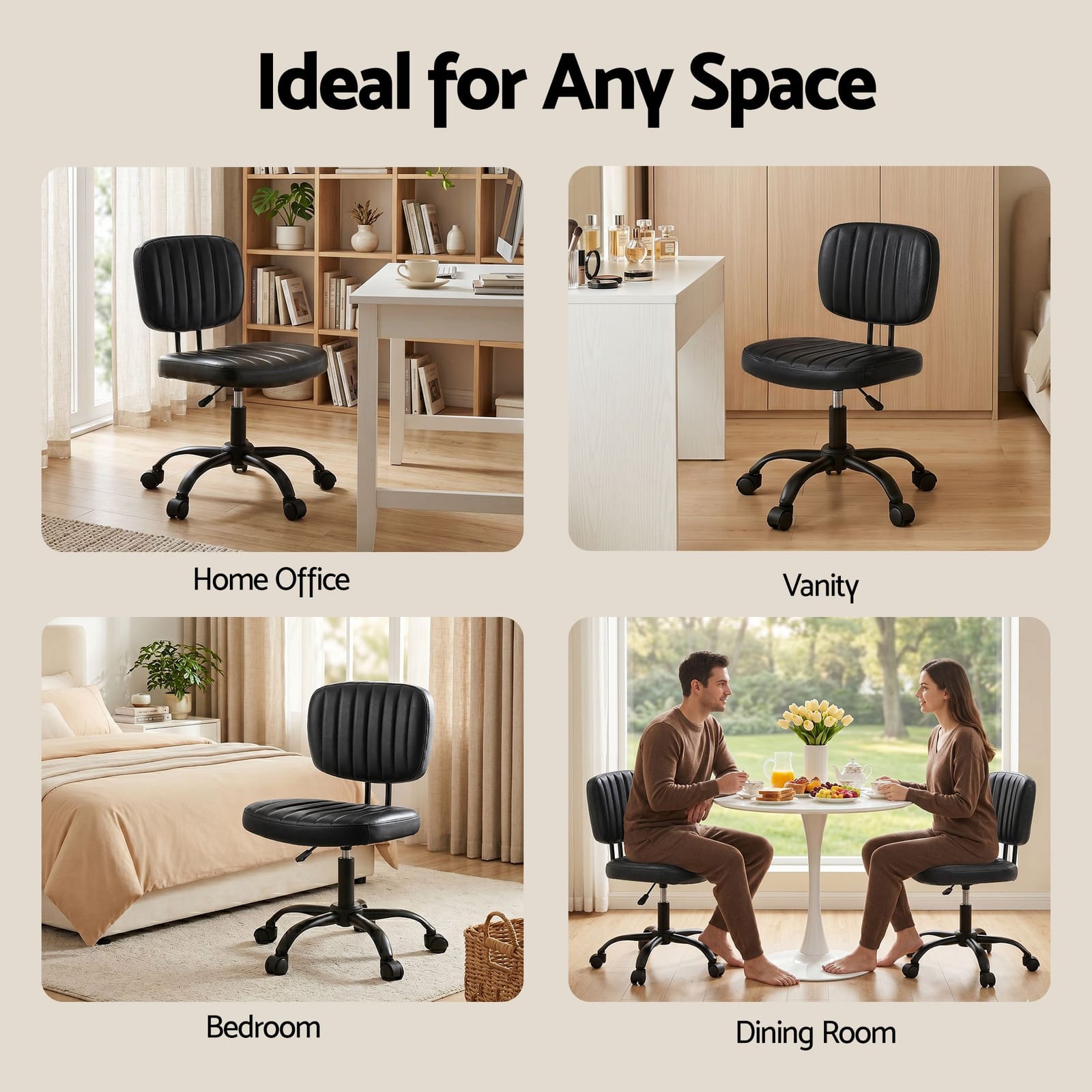 Black office chair 54x54x79cm, view 9