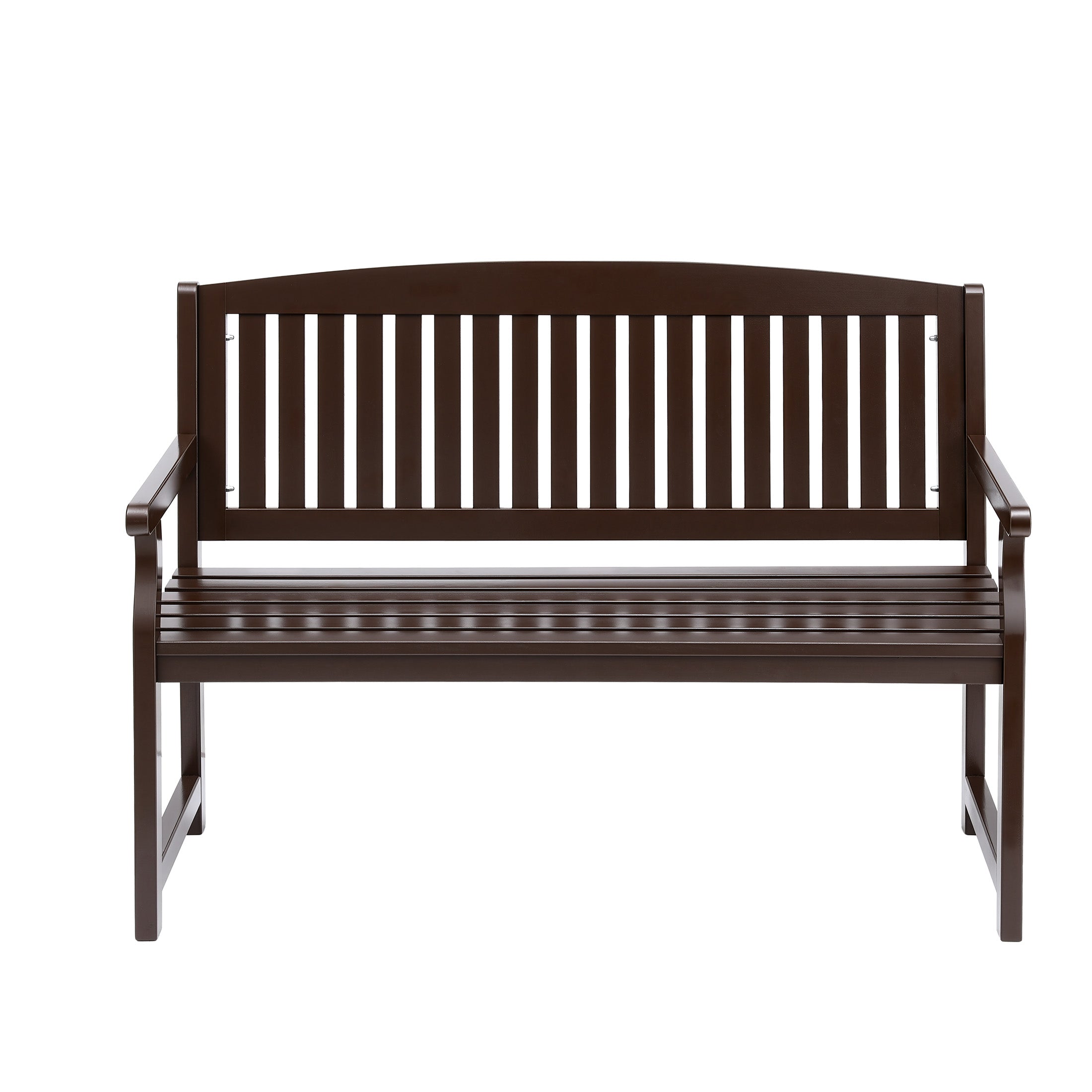 Outdoor Garden Bench Wooden 2 Seater Lounge Chair Patio Furniture Brown, Wooden finish