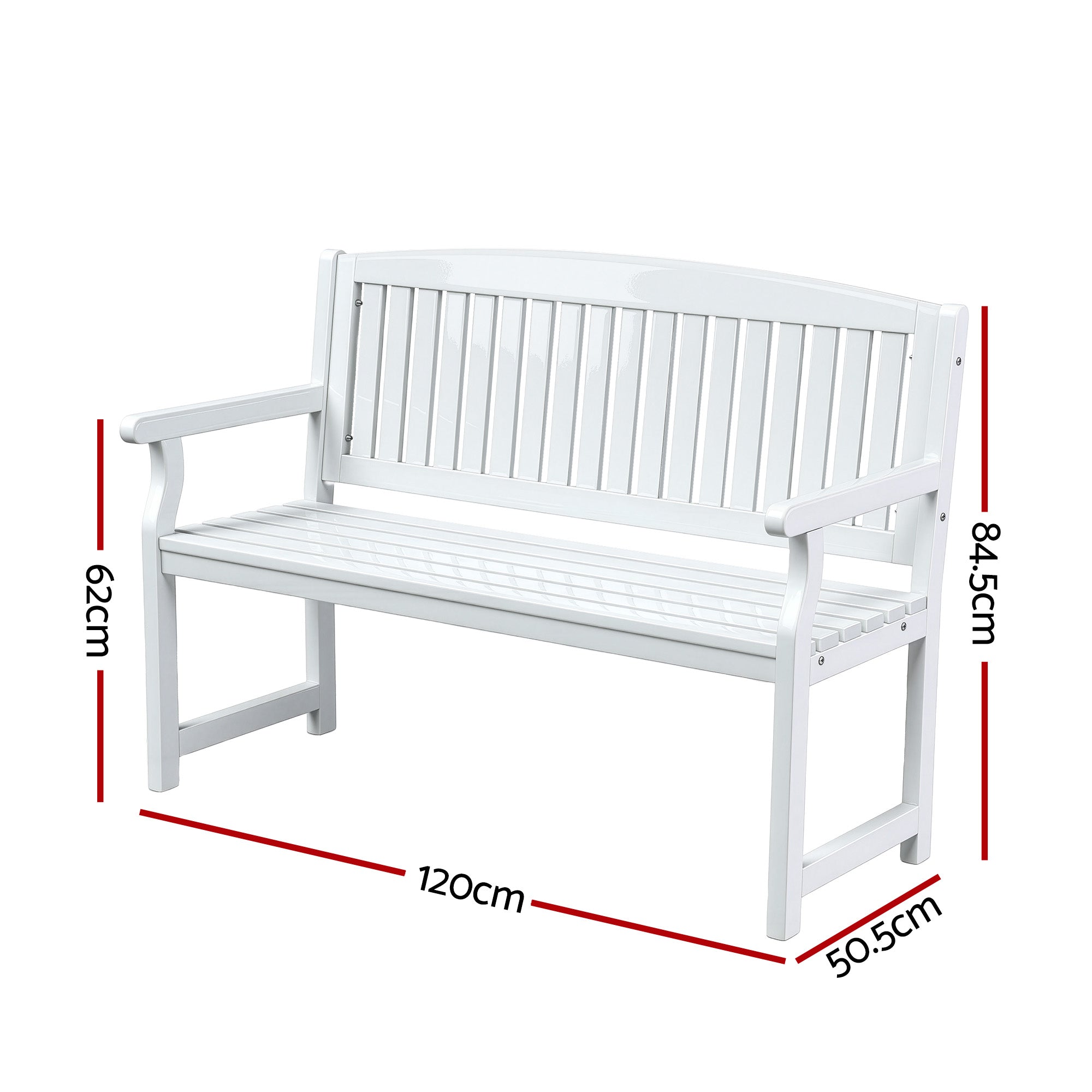 Elegant White Wooden Garden Bench | Wooden finish