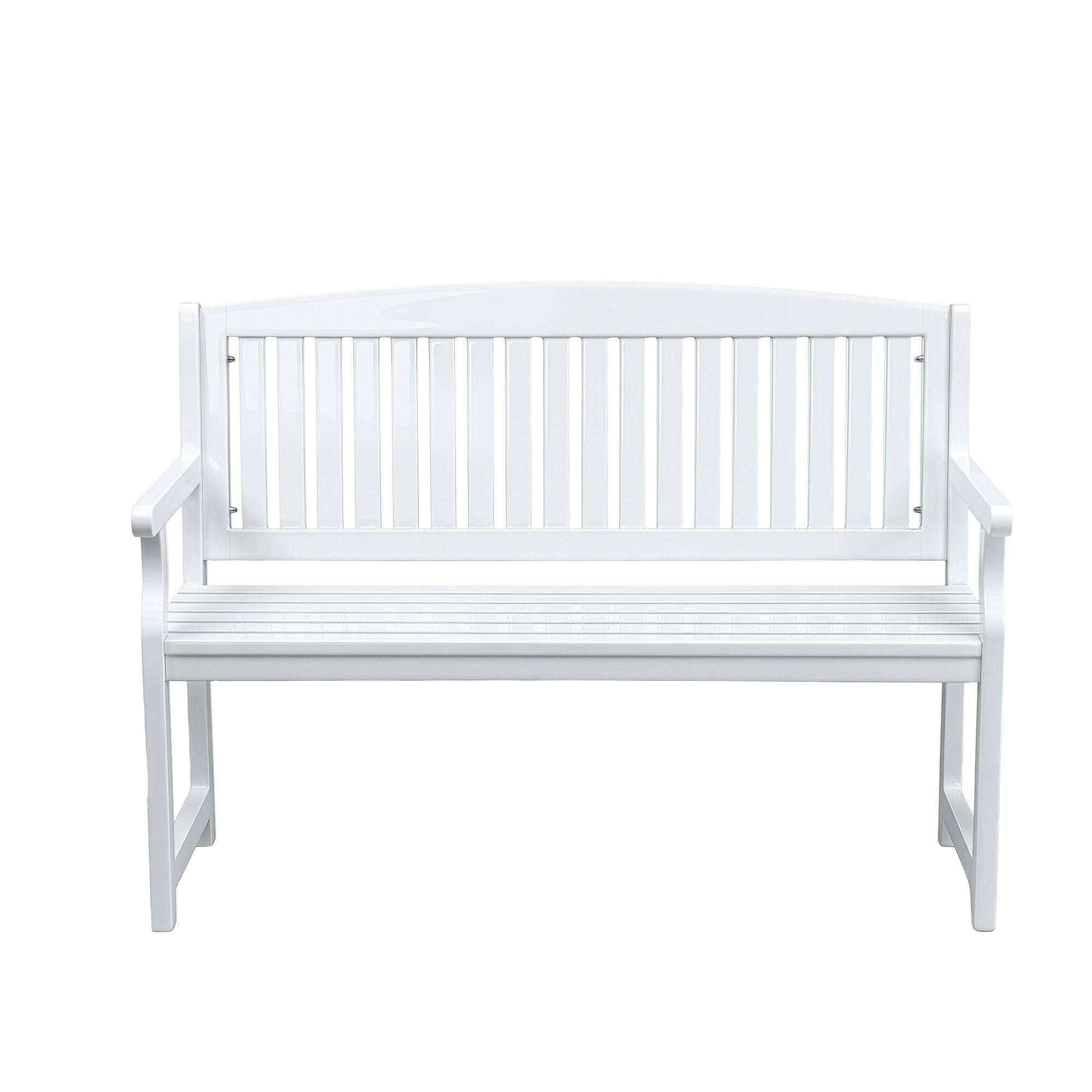 Outdoor Chairs - Elegant White Wooden Garden Bench