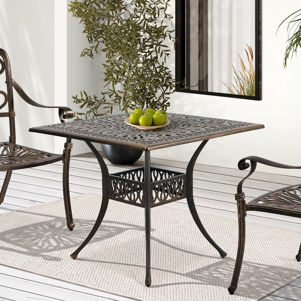 Outdoor Table Bronze Aluminium 90x90x75cm