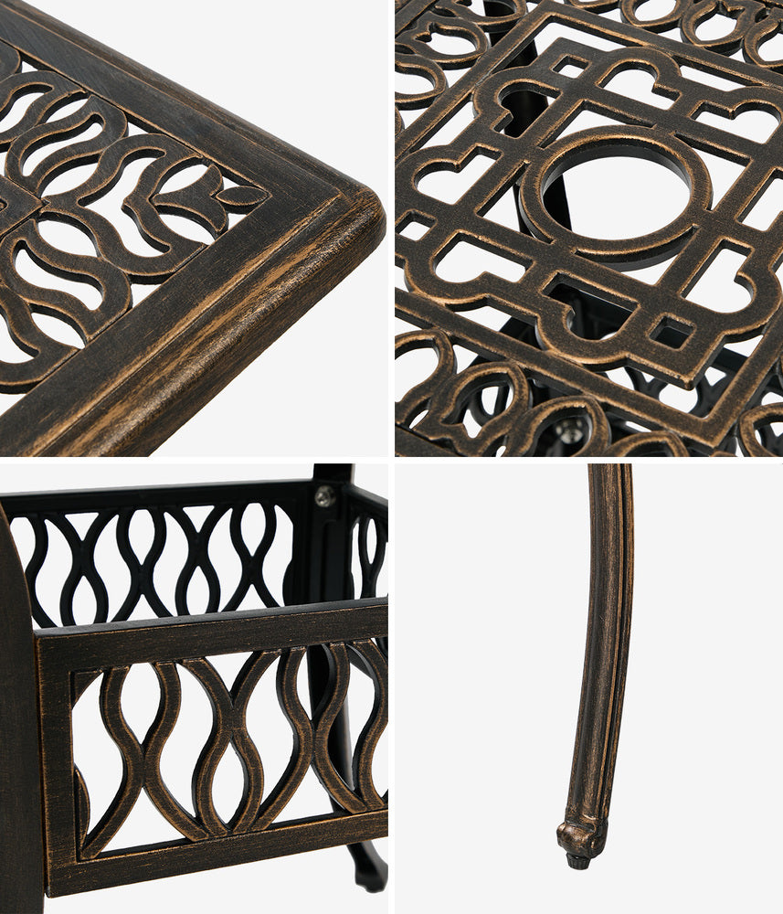 Outdoor Table Bronze Aluminium 90x90x75cm