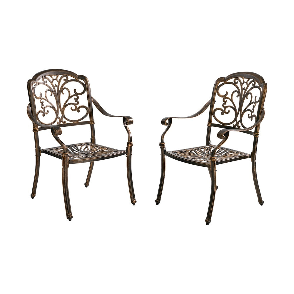 Outdoor Patio Chairs Cast Aluminium 58x56x92cm