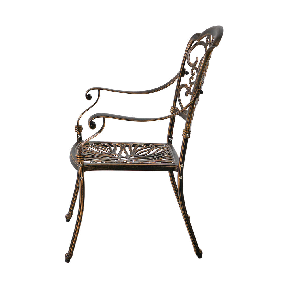 Outdoor Patio Chairs Cast Aluminium 58x56x92cm