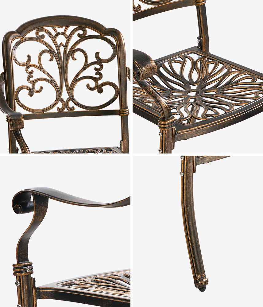Outdoor Patio Chairs Cast Aluminium 58x56x92cm