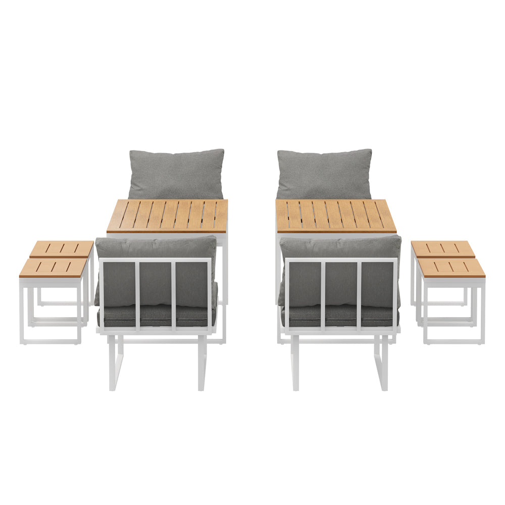 8 Seater Outdoor Dining Set Sofa Lounge Patio Ottoman