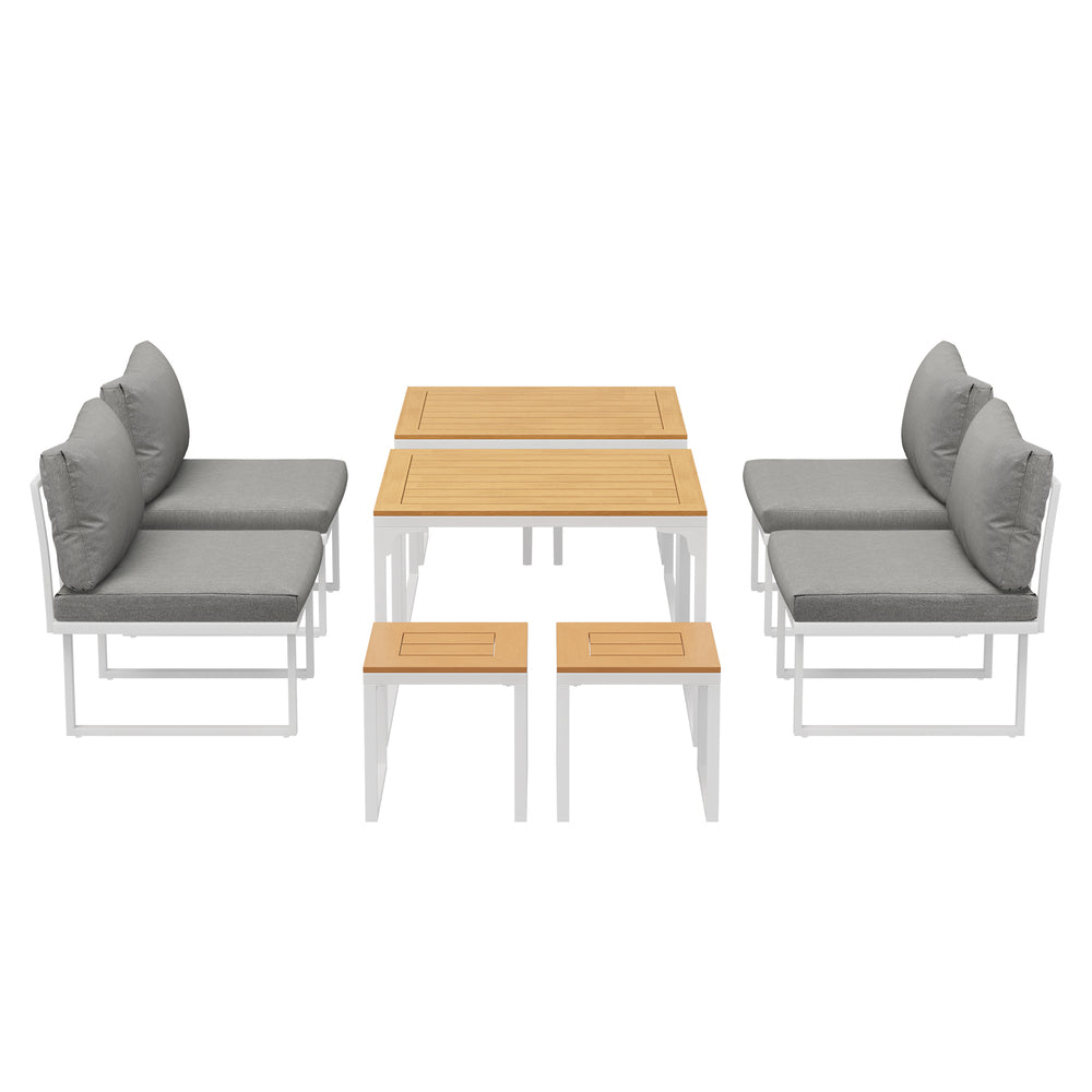 8 Seater Outdoor Dining Set Sofa Lounge Patio Ottoman