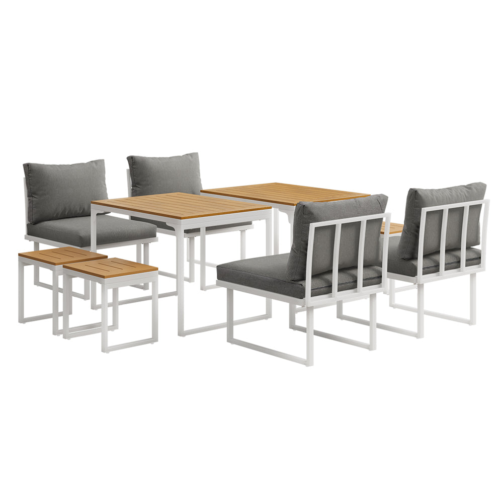 8 Seater Outdoor Dining Set Sofa Lounge Patio Ottoman