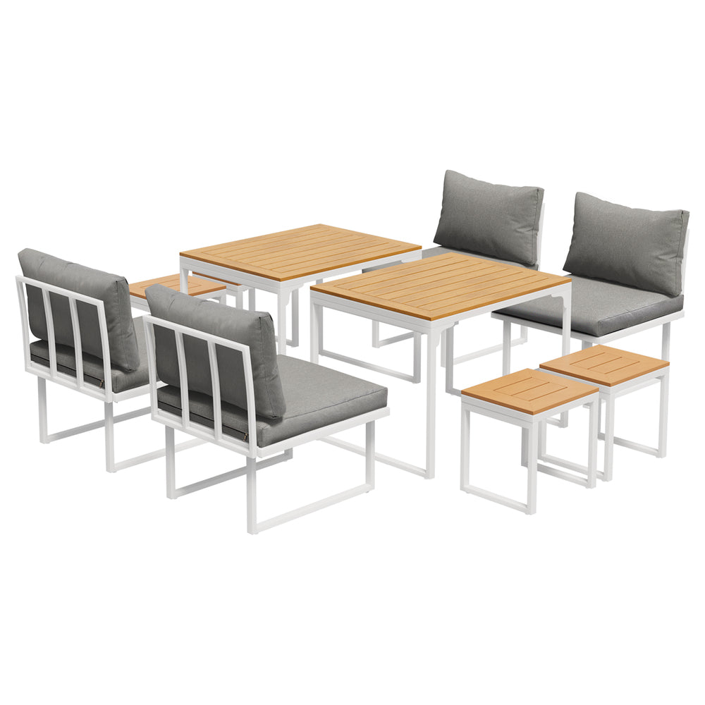 8 Seater Outdoor Dining Set Sofa Lounge Patio Ottoman