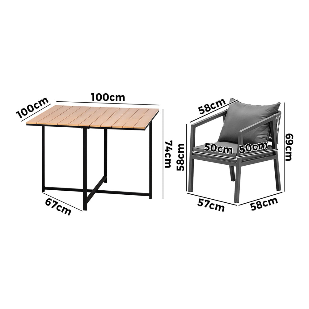 4 Seater Outdoor Dining Set Garden Table Chairs Setting