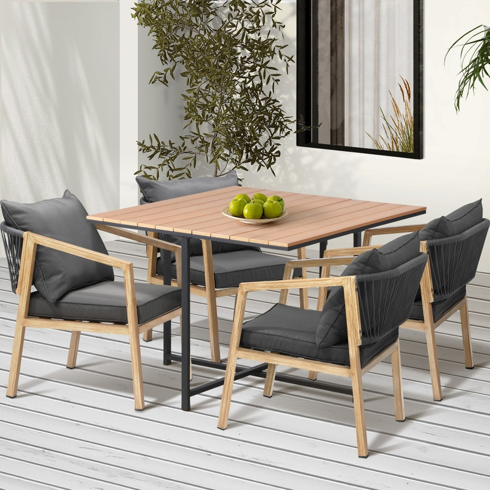 5PCS Outdoor Patio Set Table&Armchair Dining Set