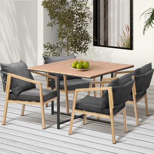 5PCS Outdoor Patio Set Table&Armchair Dining Set