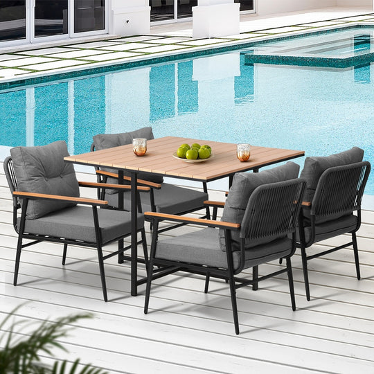 Outdoor Dining Set - Outdoor Dining Set Garden Table and Chairs 5 Seater