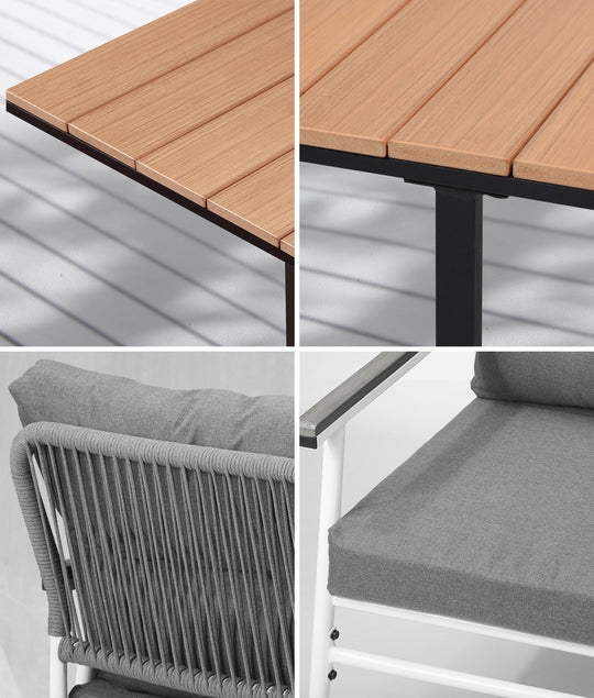 Outdoor Dining Set Garden Table and Chairs 5PCS with 5Pcs