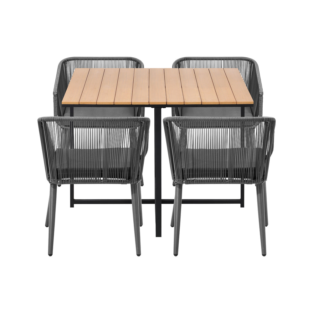 5PCS Outdoor Patio Set Table&Lounge Chairs