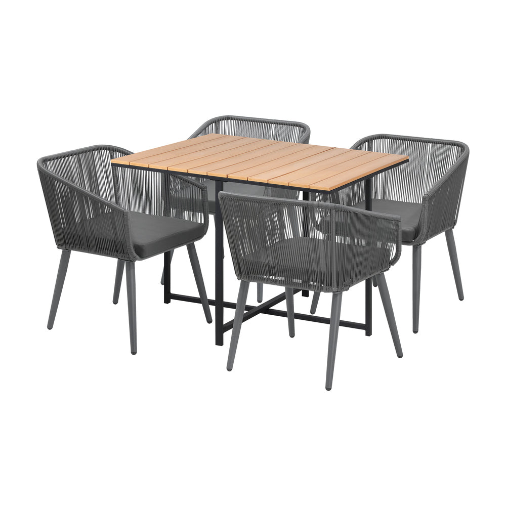 5PCS Outdoor Patio Set Table&Lounge Chairs