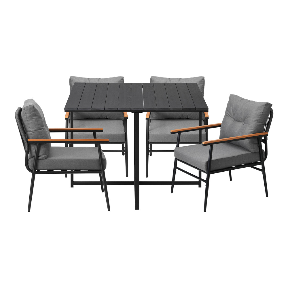 5 Pcs Outdoor Dining Set Garden Table and Chairs