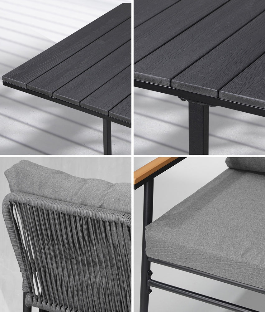 5 Pcs Outdoor Dining Set Garden Table and Chairs