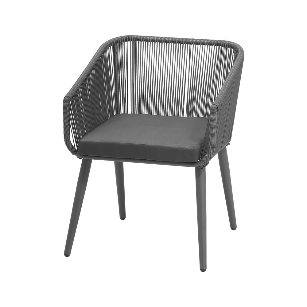 5PCS Outdoor Dining Set Black Table Lounge Chairs