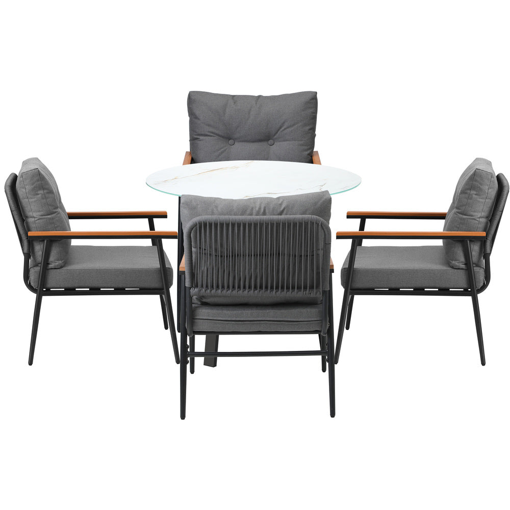 Outdoor Dining Set 3PC/5Pc Lounge Setting Table Storage Shelf