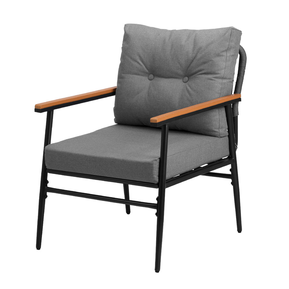 Outdoor Dining Set 3PC/5Pc Lounge Setting Table Storage Shelf