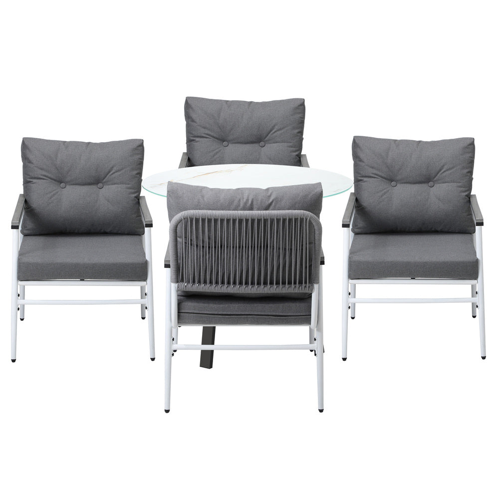 Outdoor Dining Set 3PC/5Pc Lounge Setting Table Storage Shelf