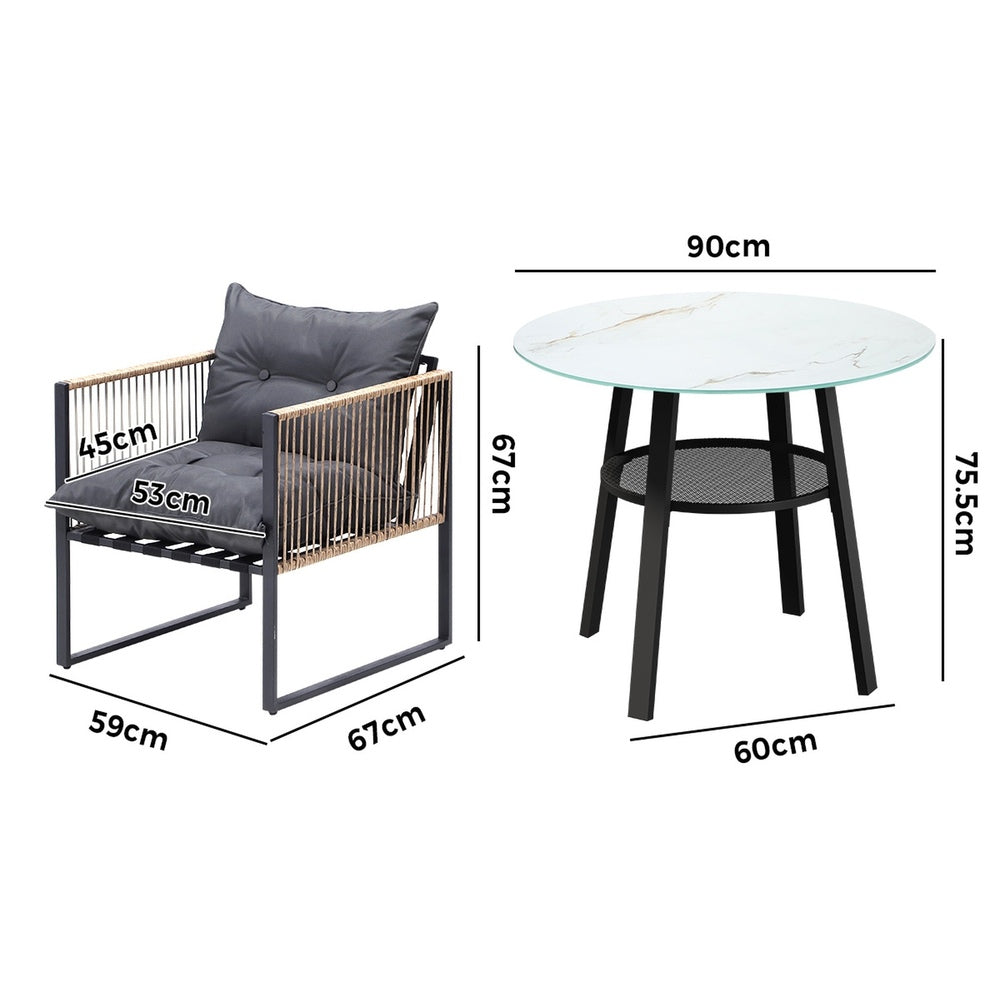 Outdoor Patio Set 2/4 Seater Bistro Setting