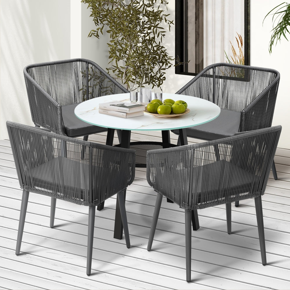 3PCS/5PCS Outdoor Dining Set Marble-style Table