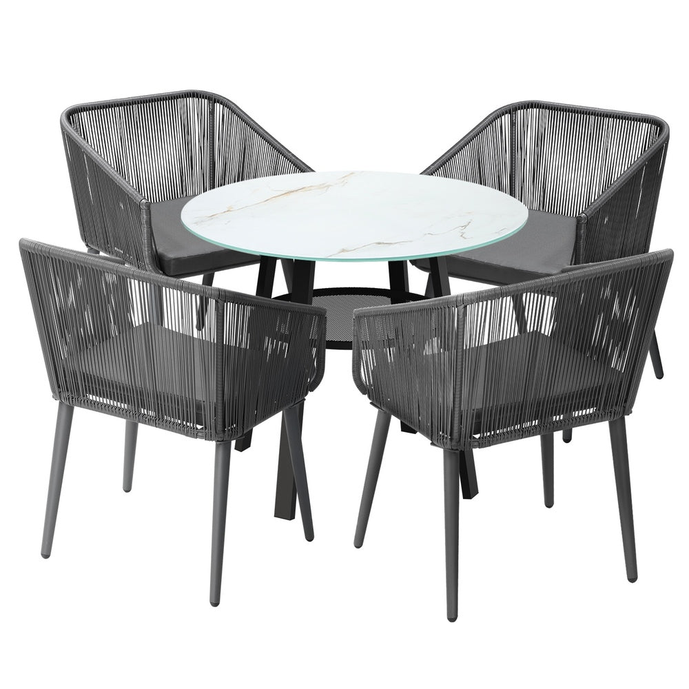 3PCS/5PCS Outdoor Dining Set Marble-style Table