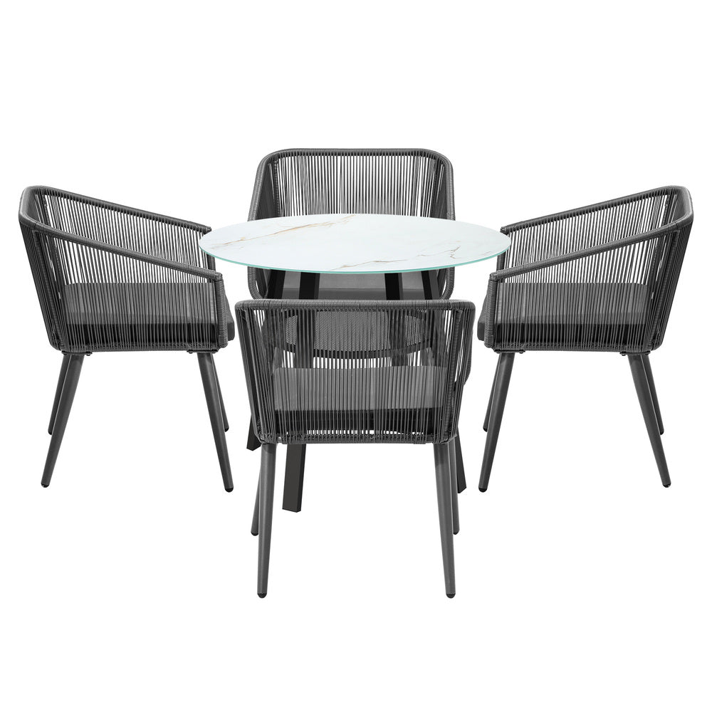 3PCS/5PCS Outdoor Dining Set Marble-style Table