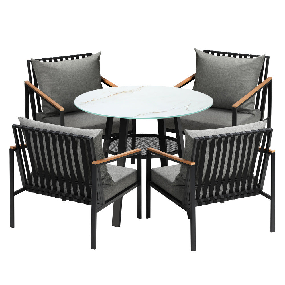 Outdoor Dining Setting Table Sofa Chairs 3PCS/5PCS