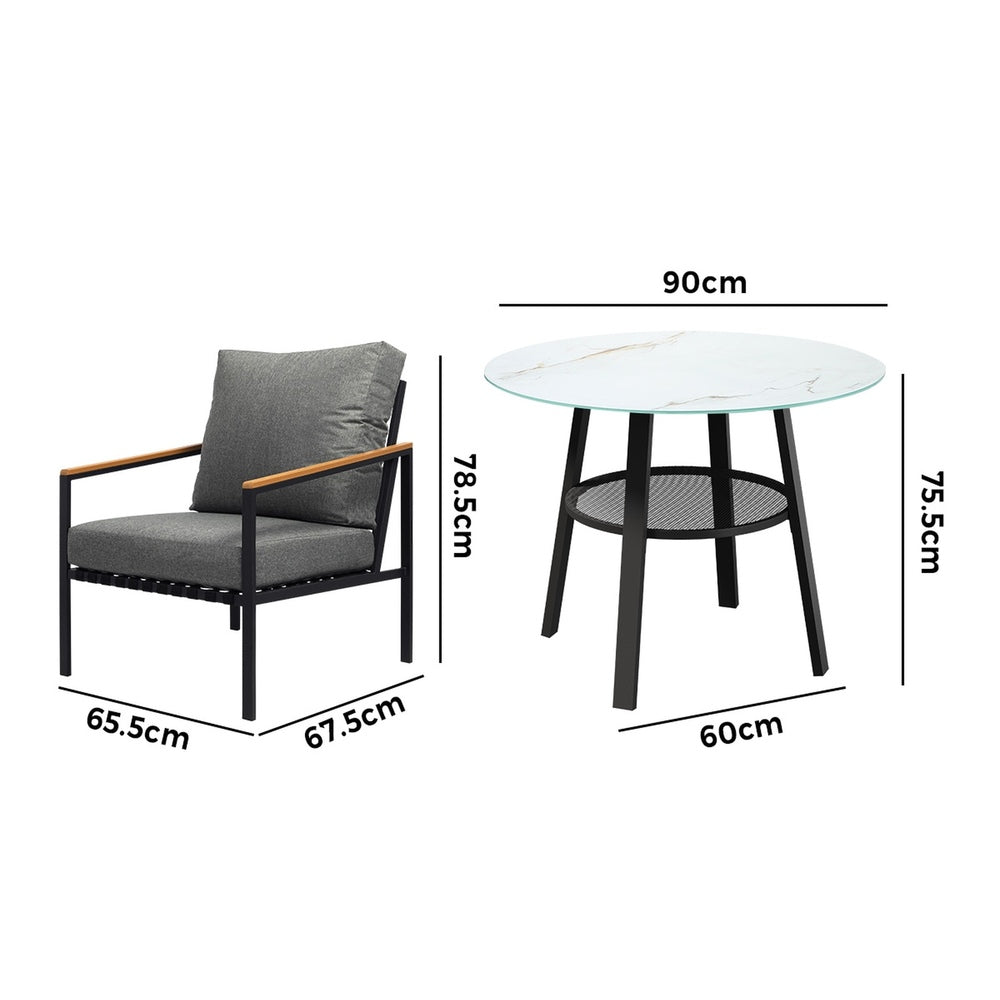 3PCS/5PCS Outdoor Dining Setting Patio Bistro Set