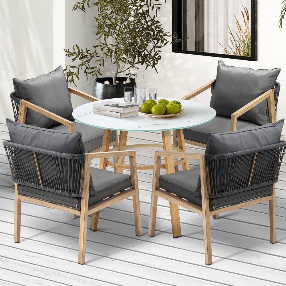 3PCS/5PCS Outdoor Dining Set Table Lounge Chair