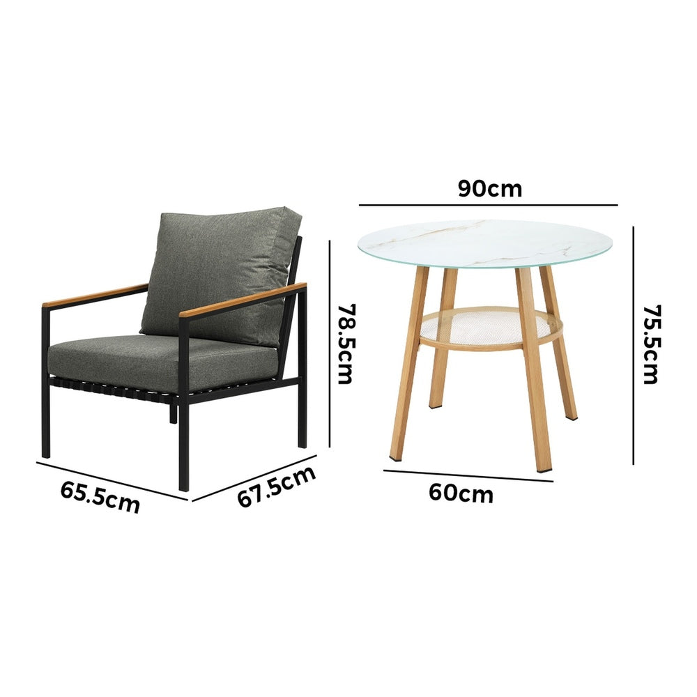 3PCS/5PCS Outdoor Dining Setting Patio Bistro Set