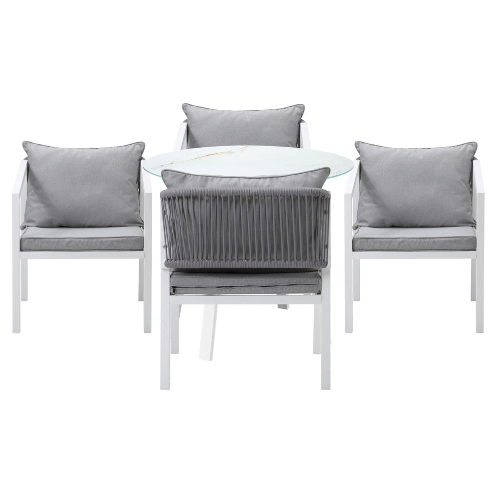 3PCS/5PCS Outdoor Dining Set Table Lounge Chair