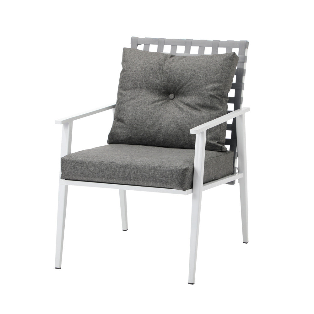 Outdoor Dining Set 3PCS/5PCs Rattan Armchair Glass Table