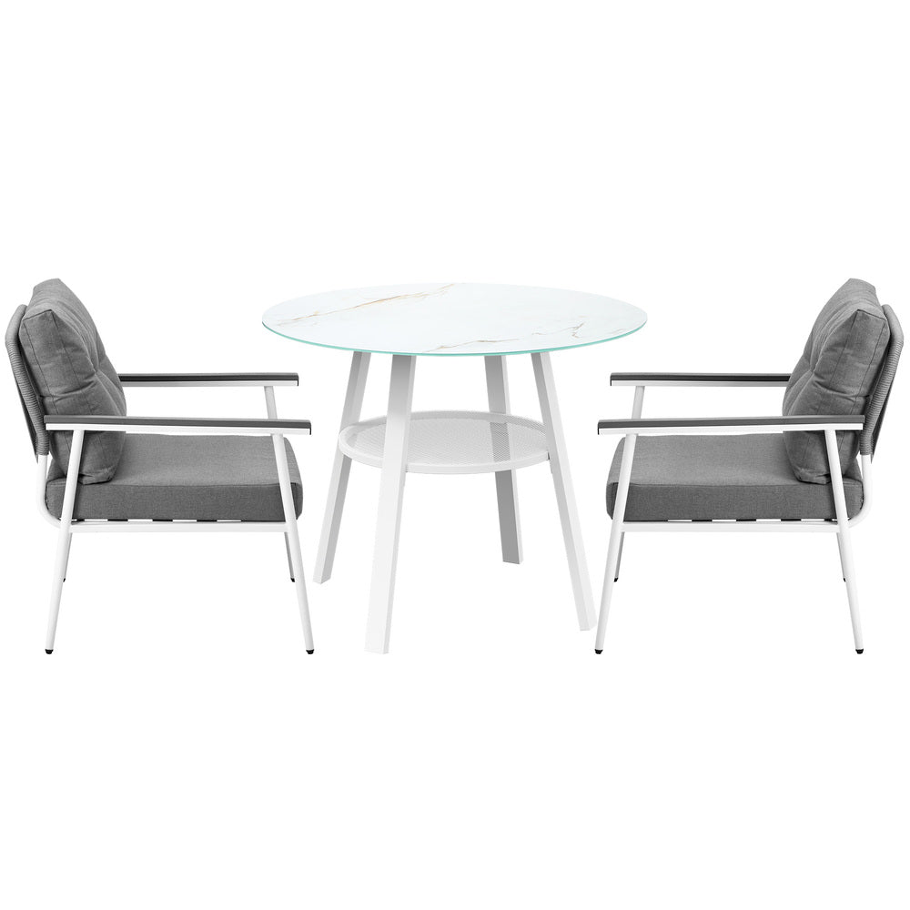 Outdoor Dining Set 3PC/5Pc Lounge Setting Table Storage Shelf
