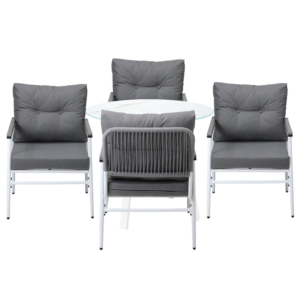 Outdoor Dining Set 3PC/5Pc Lounge Setting Table Storage Shelf