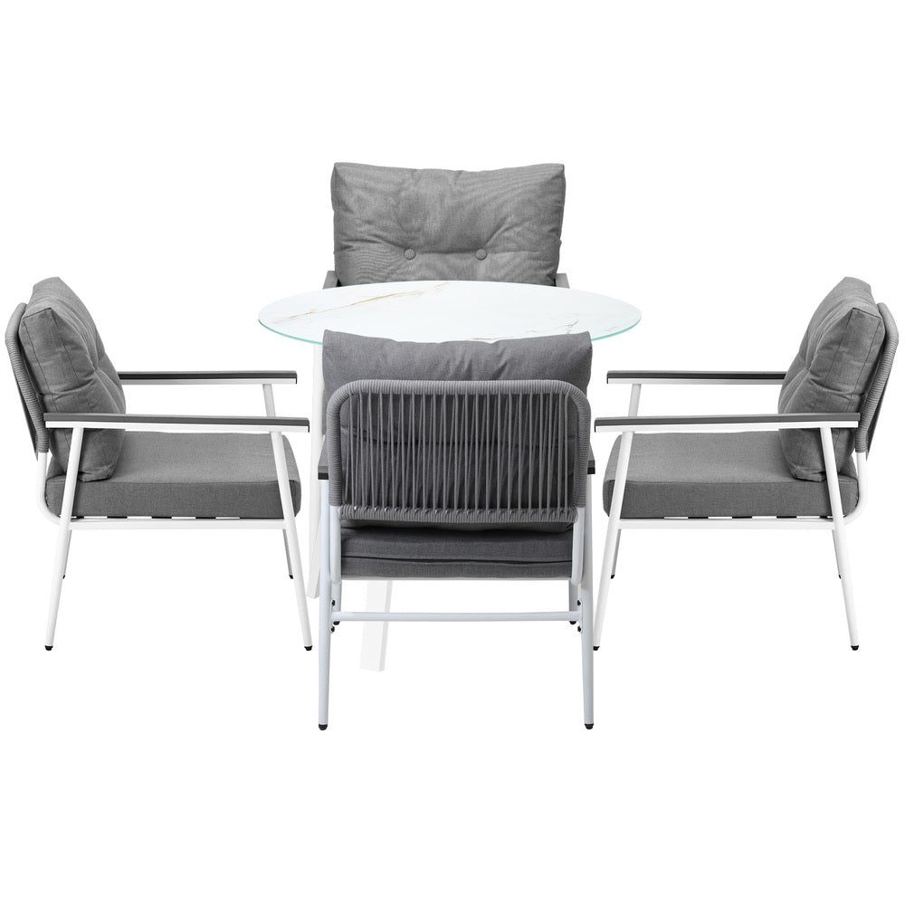 Outdoor Dining Set 3PC/5Pc Lounge Setting Table Storage Shelf