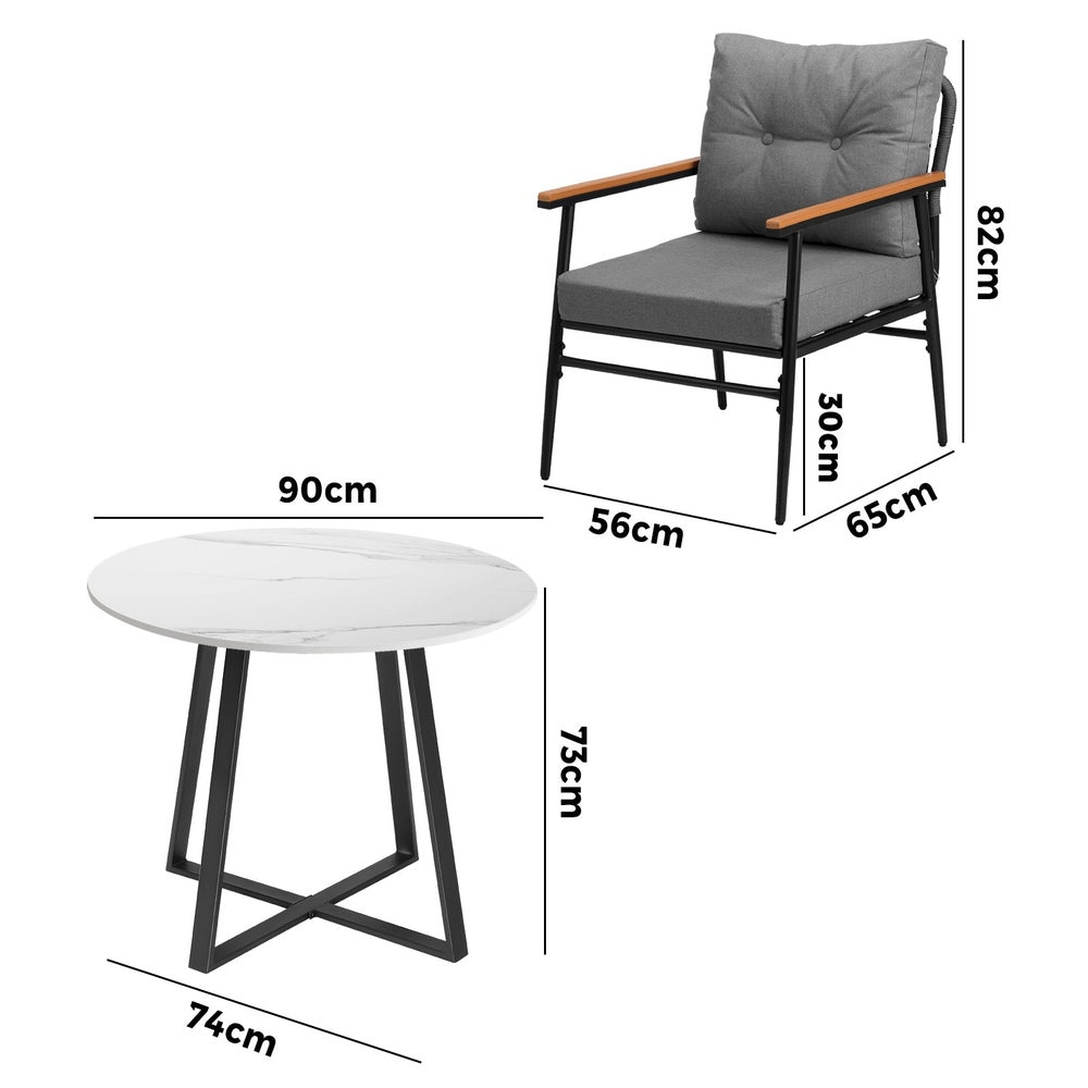 Outdoor Dining Set 3PCS/5PCS Garden Lounge Setting