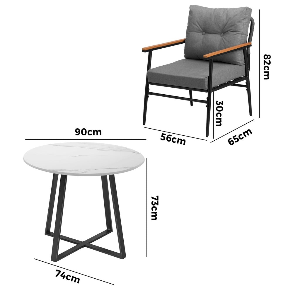 Outdoor Dining Set 3PCS/5PCS Garden Lounge Setting
