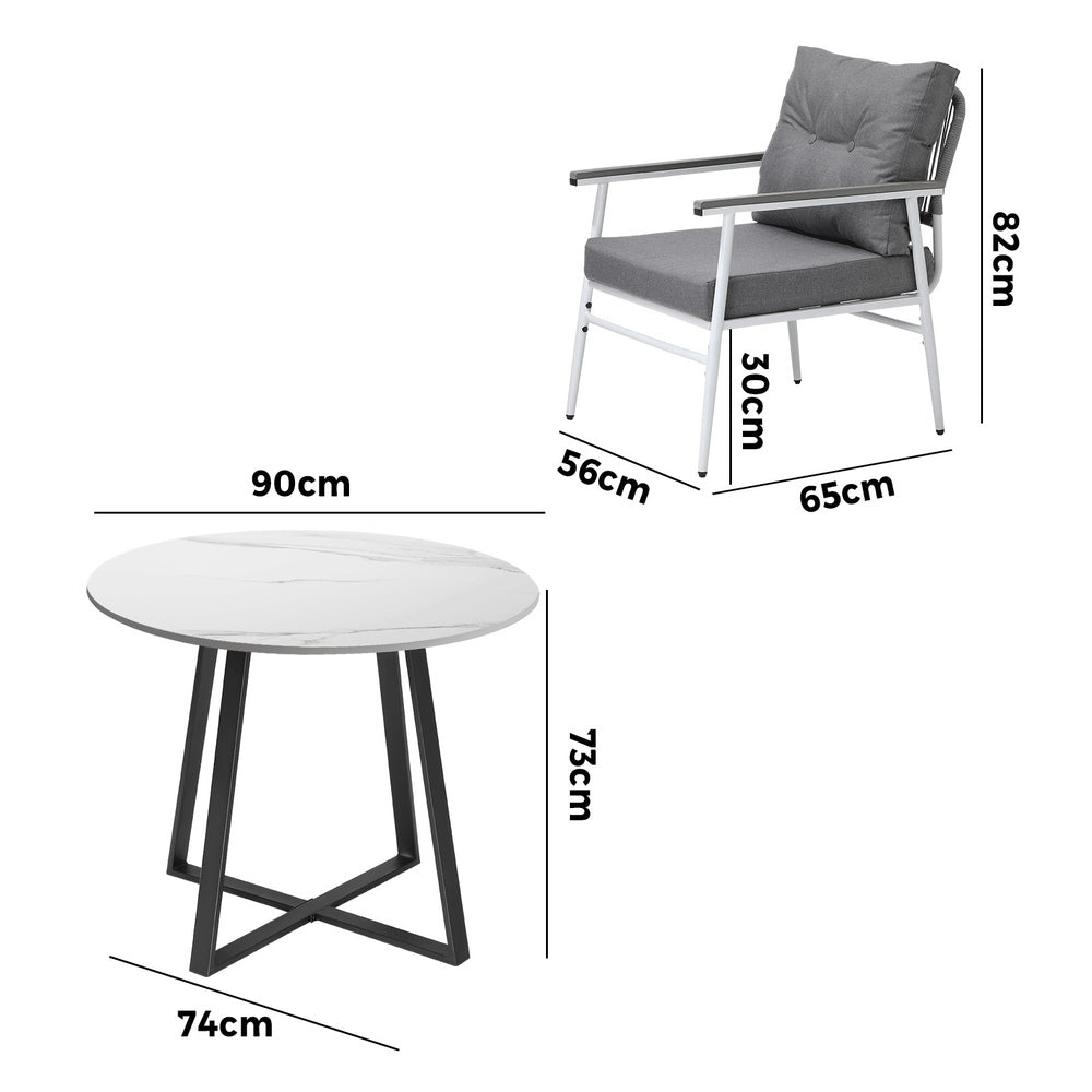 Outdoor Dining Set 3PCS/5PCS Garden Lounge Setting