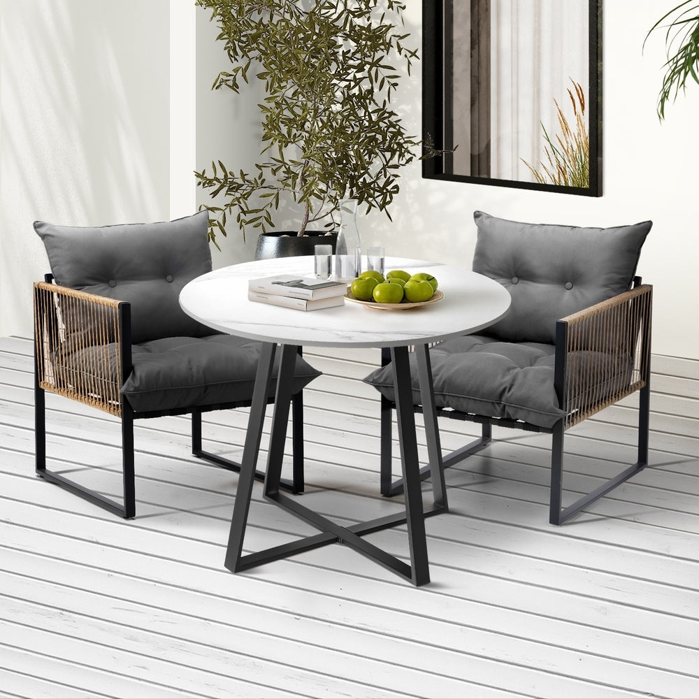Outdoor Dining Set 2 Seater Sintered Stone Table