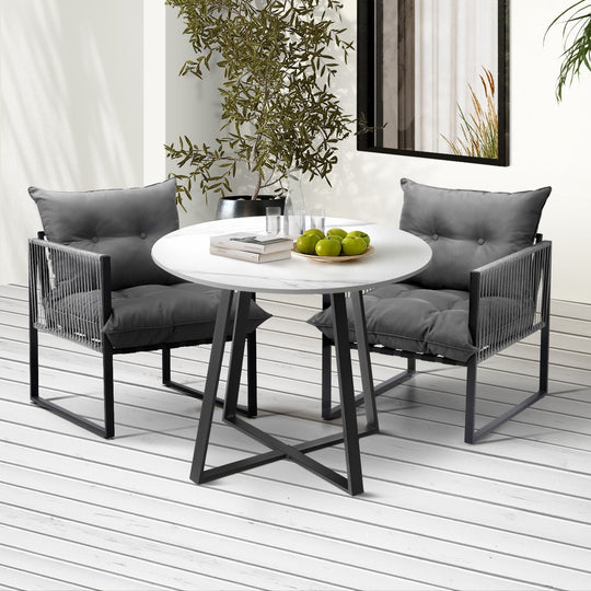 3PCS & 5PC Outdoor Dining Set Round Table and Chairs with Cushions