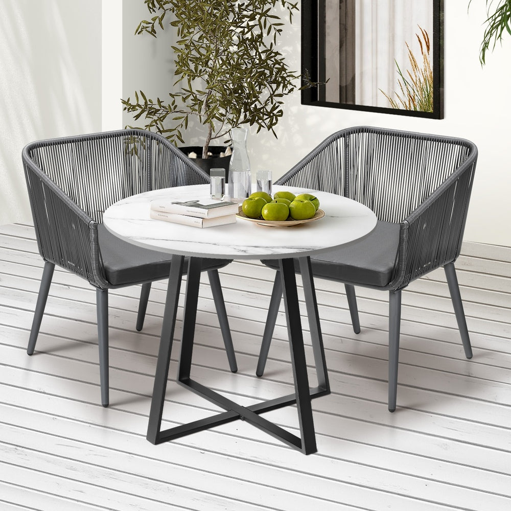3x/5x Outdoor Dining Set Sintered Stone Table Bistro Set