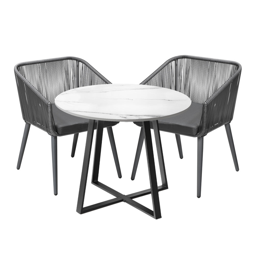 3x/5x Outdoor Dining Set Sintered Stone Table Bistro Set