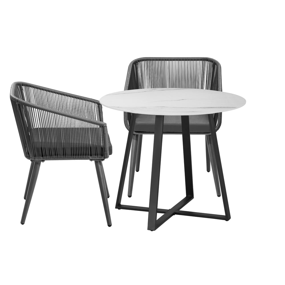 3x/5x Outdoor Dining Set Sintered Stone Table Bistro Set